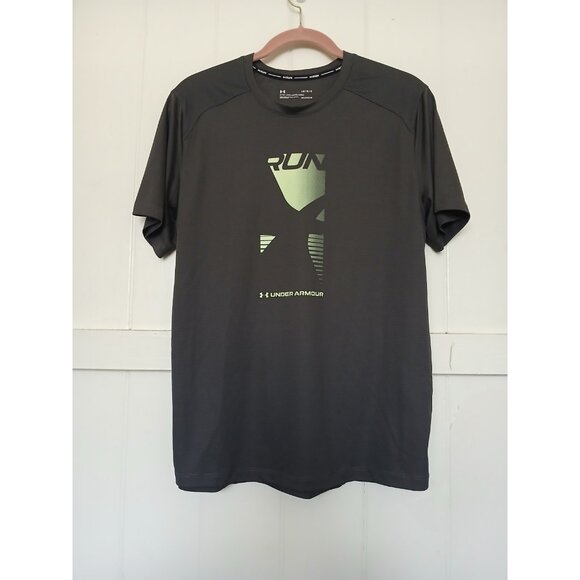 Under Armour Fitted HeatGear CoolSwitch RUN Graphic Athletic Shirt Mens L Gray - Picture 15 of 16